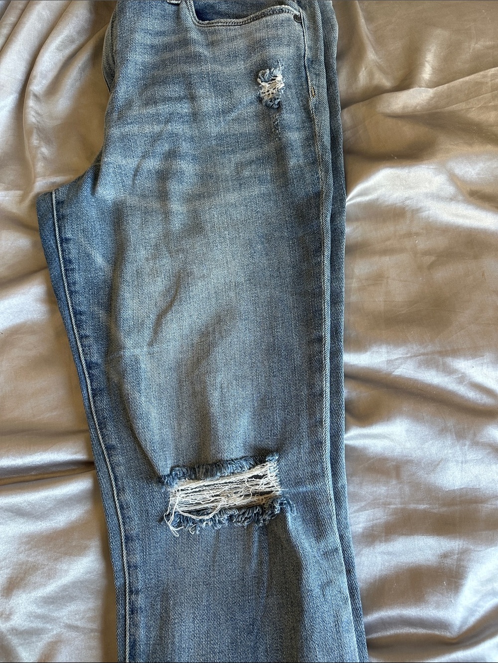 Light Blue Distressed Jeans - Picture 4 of 9